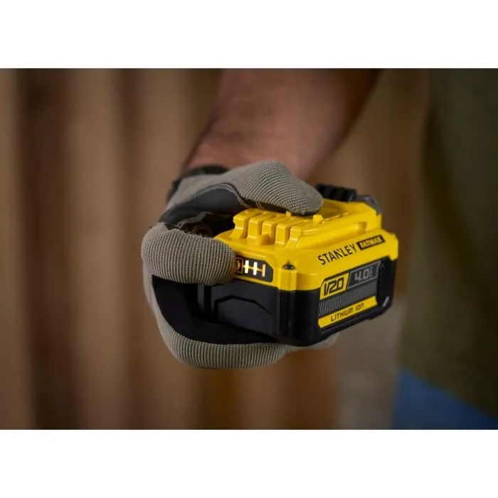 STANLEY FATMAX Pack Batterie 18V 4Ah + Chargeur 2A - Kit de Démarrage - Compatible avec la Gamme V20 - SFMCB14M1-QW