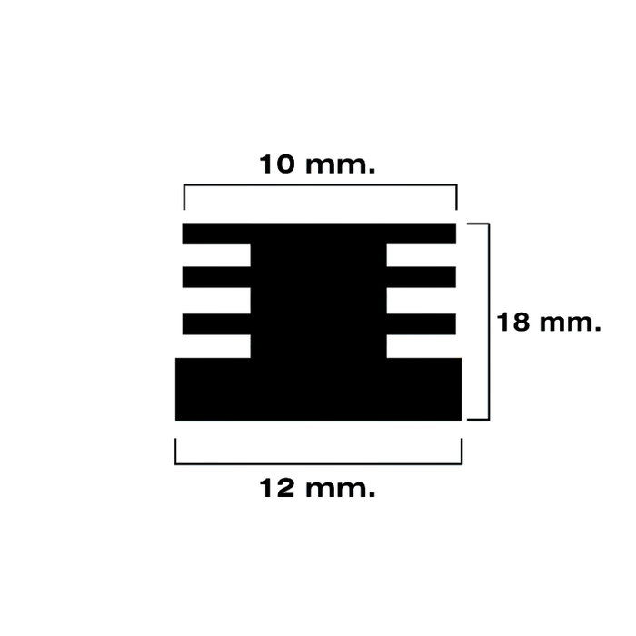 MAURER Embouts carrés intérieurs noirs 12x12 mm (lot de 4)
