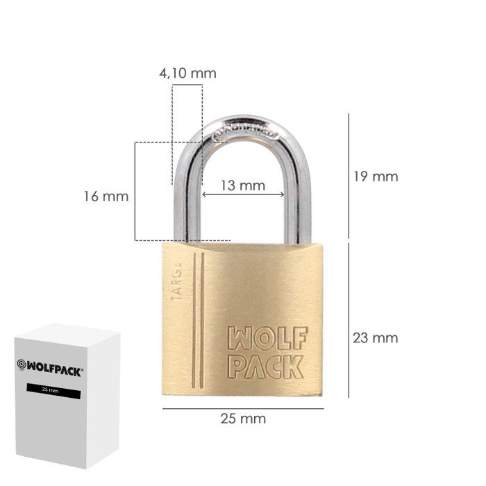 WOLFPACK LINEA PROFESIONAL Cadenas en laiton Arco Normal 25 mm série Target