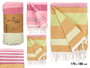 Giftdecor Multiusos Rayas Surtis Marron et Rose 180 cm Tissu Coton Polyester (Set de 12)