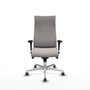 Piqueras Y Crespo Sillón Albacete blanc avec mécanisme synchrone et base aluminium