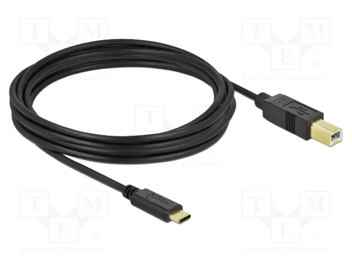 DELOCK Câble USB 2.0 avec connecteurs USB B et USB C, 4m, noir DELOCK Câble USB 2.0 avec connecteurs USB B et USB C, 4m, noir