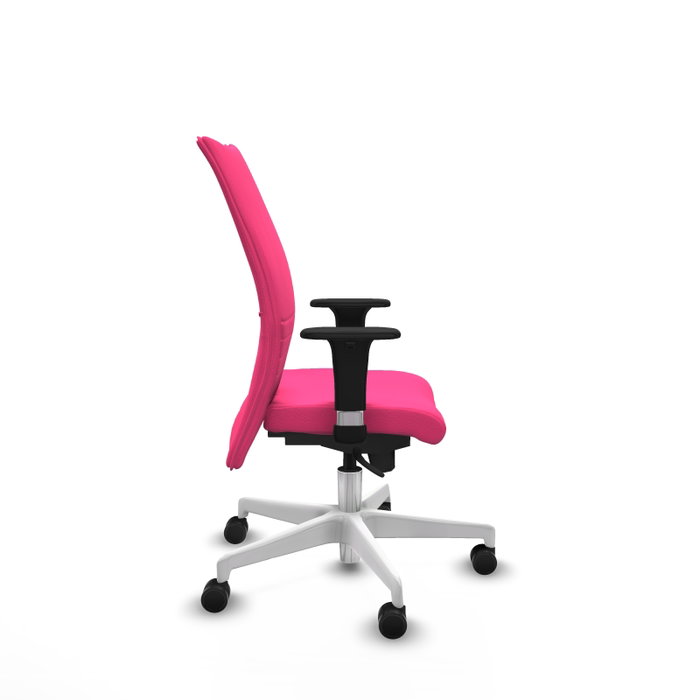 Piqueras Y Crespo Albacete Confidente - Chaise de Bureau Rose avec Mécanisme Synchrone et Accoudoirs 1D