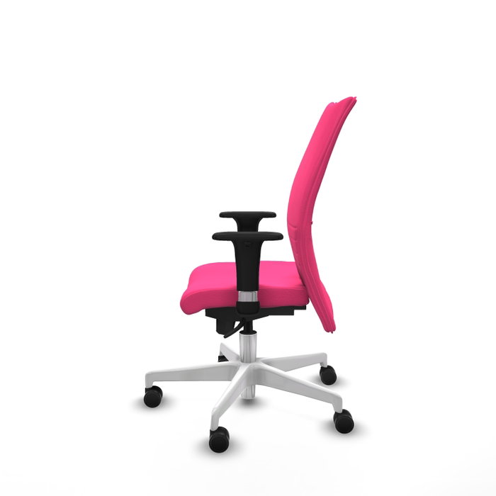 Piqueras Y Crespo Albacete Confidente - Chaise de Bureau Rose avec Mécanisme Synchrone et Accoudoirs 1D