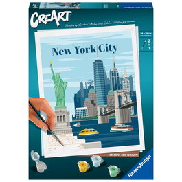 Ravensburger Tableau à peindre par numéros - Création New York - Série Trend C - Art créatif - Pour adultes et adolescents (+12 ans)
