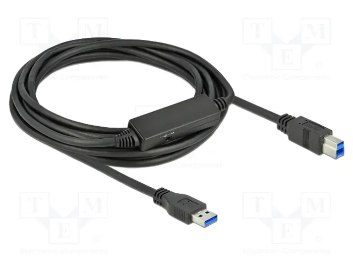 DELOCK Câble USB avec commutateur et amplificateur, 5m, noir DELOCK Câble USB avec commutateur et amplificateur, 5m, noir