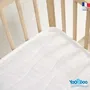 Yoopidoo Matelas Bébé Climatisé 60x120 cm, 2 faces (Été fraîche et Hiver ouatinée), Sans traitement chimique, Tissu microfibre, Forme coffre