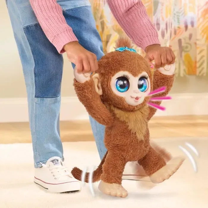 FurReal Friends - Peanut le Singe - Jouet interactif pour enfant avec plus de 100 réactions, marche, équilibre et câlins