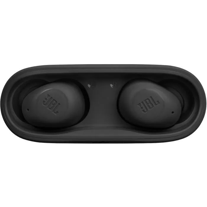 JBL Écouteurs sans fil Vibe Buds - Noir, Son JBL Deep Bass, Autonomie 32h, Recharge Rapide