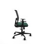Chaise Yunquera Synchro 4 positions tissu Vert foncé Maille Noir Base en nylon noir Accoudoir 1D Sans appui-tête Roulettes 65mm nylon