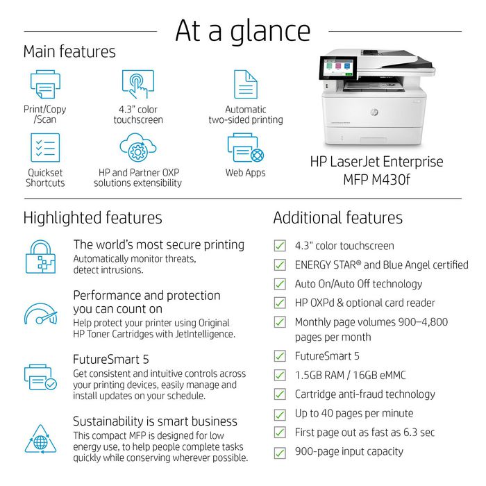 HP LaserJet Enterprise M430f Monochrome Multifonction HP LaserJet Enterprise M430f Monochrome Multifonction