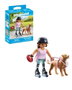 Playmobil My Life - Figurine patineuse avec chien Retriever - Jeu de figurines pour enfants à partir de 4 ans