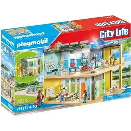 Playmobil 71327 - École aménagée avec 282 pièces, 5 personnages et ascenseur - Gamme City Life - Pour enfants dès 4 ans