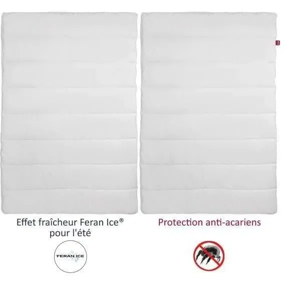 Abeil Couette 4 Saisons ANTI-ACARIENS Acaristop + Feran Ice 140x200 cm - Couette légère d'été et chaude d'hiver jusqu'à 500g/m² Abeil Couette 4 Saisons ANTI-ACARIENS Acaristop + Feran Ice 140x200 cm - Couette légère d'été et chaude d'hiver jusqu'à 500g/m²