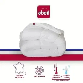 Abeil Couette 4 Saisons ANTI-ACARIENS Acaristop + Feran Ice 140x200 cm - Couette légère d'été et chaude d'hiver jusqu'à 500g/m²