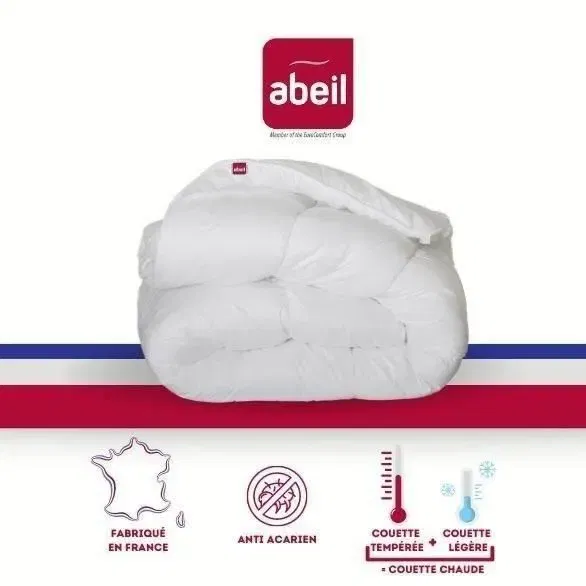 Abeil Couette 4 Saisons ANTI-ACARIENS Acaristop + Feran Ice 140x200 cm - Couette légère d'été et chaude d'hiver jusqu'à 500g/m² Abeil Couette 4 Saisons ANTI-ACARIENS Acaristop + Feran Ice 140x200 cm - Couette légère d'été et chaude d'hiver jusqu'à 500g/m²