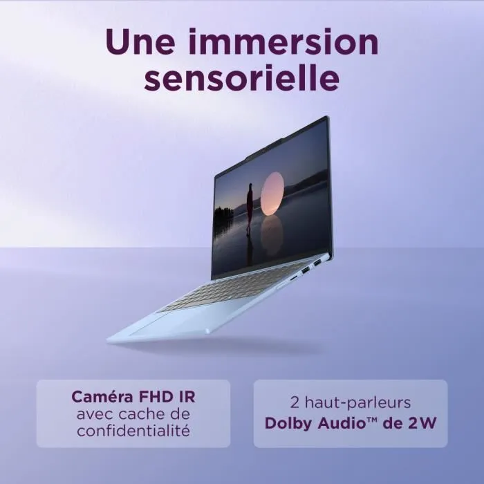 Lenovo IdeaPad Slim 5 13ARP10 - PC portable 13.3" WUXGA - AMD Ryzen 7 7735HS - 16 Go RAM - 512 Go SSD - Clavier AZERTY Bleu - Sans Windows