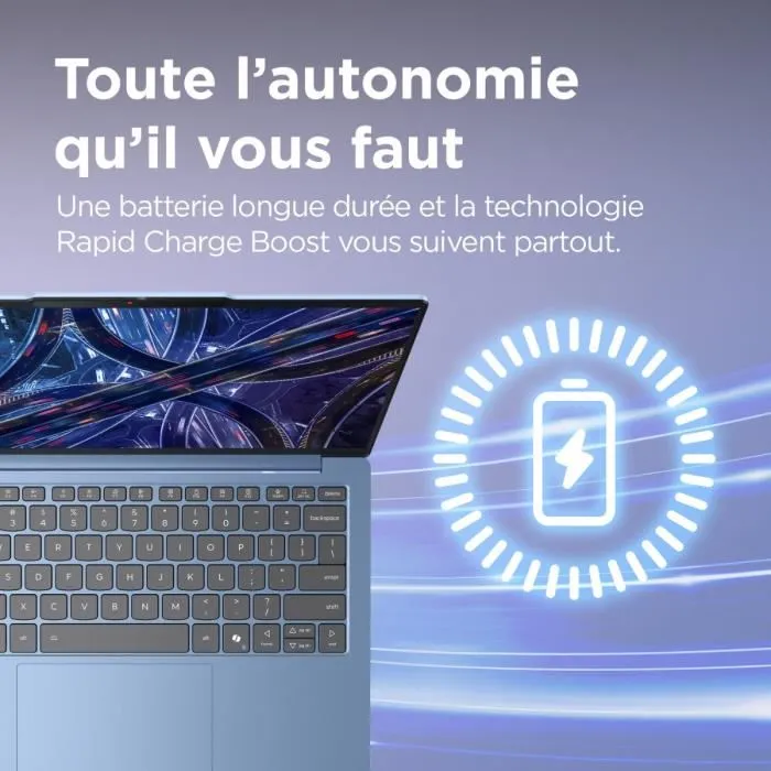 Lenovo IdeaPad Slim 5 13ARP10 - PC portable 13.3" WUXGA - AMD Ryzen 7 7735HS - 16 Go RAM - 512 Go SSD - Clavier AZERTY Bleu - Sans Windows