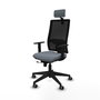 Piqueras y Crespo Chaise de Bureau Horna avec Appui-tête et Mécanisme Sincro/Traslack, Gris