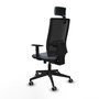 Piqueras y Crespo Chaise de Bureau Horna avec Appui-tête et Mécanisme Sincro/Traslack, Gris