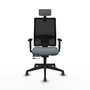 Piqueras y Crespo Chaise de Bureau Horna avec Appui-tête et Mécanisme Sincro/Traslack, Gris