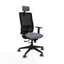 Piqueras y Crespo Chaise de Bureau Horna avec Appui-tête et Mécanisme Sincro/Traslack, Gris