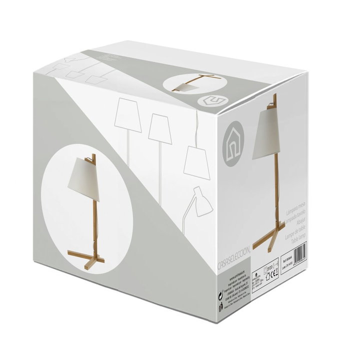 BigBuy Home Lampe de bureau Blanc Naturel Bambou BigBuy Home Lampe de bureau Blanc Naturel Bambou