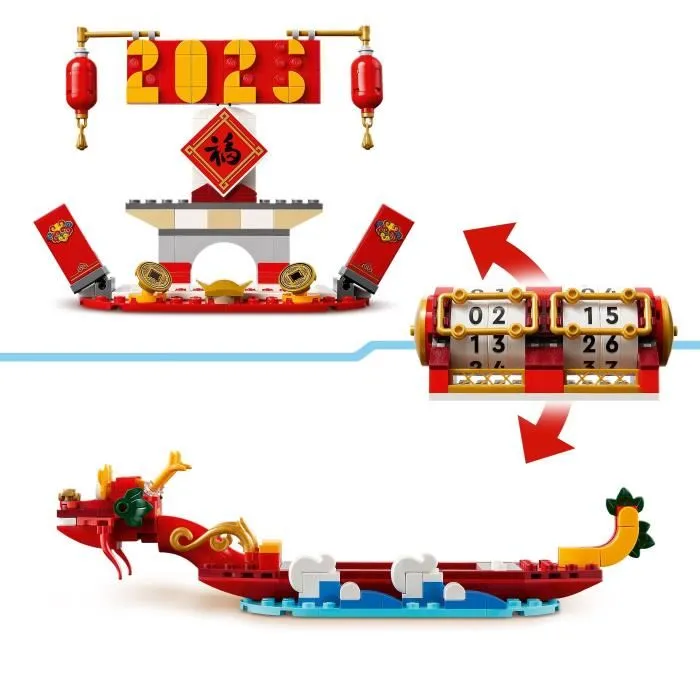 LEGO 40678 Calendrier de l'avent des fêtes - Idée cadeau et jouet 2-en-1 pour le Nouvel An lunaire et le Festival des bateaux-dragons LEGO 40678 Calendrier de l'avent des fêtes - Idée cadeau et jouet 2-en-1 pour le Nouvel An lunaire et le Festival des bateaux-dragons