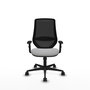 Chaise Mardos Synchro 4 positions tissu Gris clair Maille Noir Base en nylon noir Accoudoir 1D Sans appui-tête Roulettes 65mm nylon