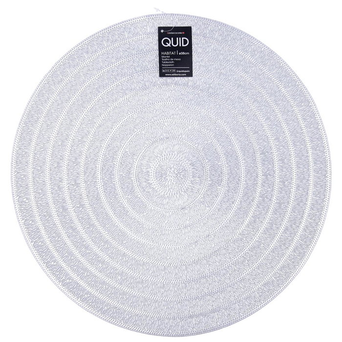 Quid Set de 12 Sets de Table Habitat Polypropylène Argenté Texturisé 38 cm