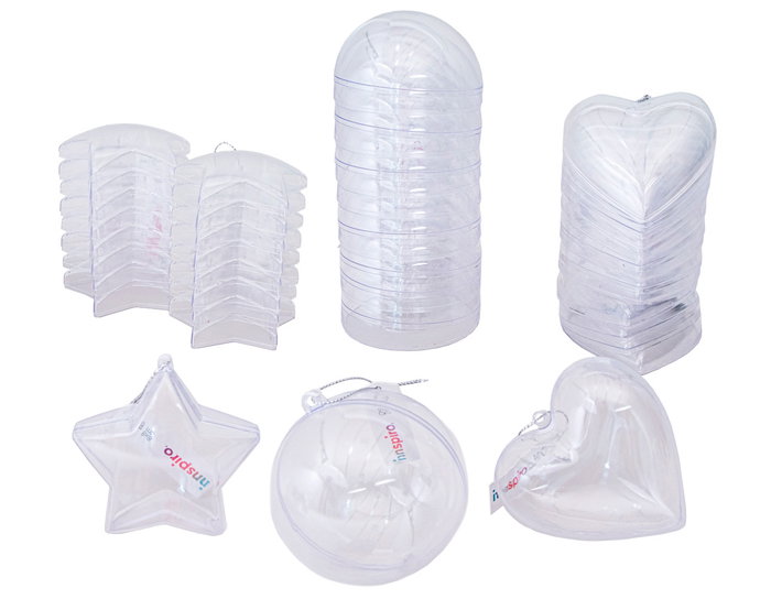 Innspiro Maxi pack de 24 formes transparentes en polystyrène Innspiro Maxi pack de 24 formes transparentes en polystyrène