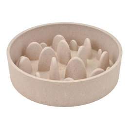 Nayeco Gamelle à alimentation lente en bambou beige 400 ml Ø14,5 x 14,5 x 4 cm