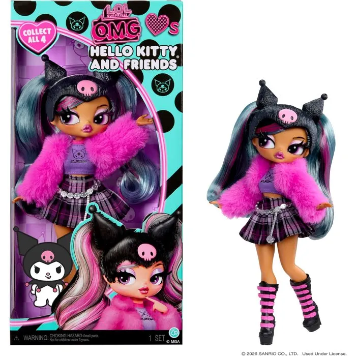 L.O.L. Surprise! O.M.G. Hello Kitty and Friends - Kuromi, poupée articulée de 24 cm