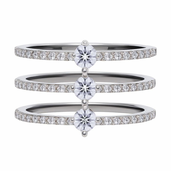 Diamonfire Bague en Argent et Zirconia Taille 17,5 gris Diamonfire Bague en Argent et Zirconia Taille 17,5 gris