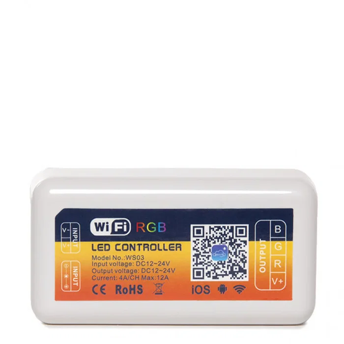 OPEN-LIT Contrôleur WiFi Tira LED RGB 12-24V Compatible Alexa, 1600 Millions de Couleurs, Contrôle LAN Longue Distance OPEN-LIT Contrôleur WiFi Tira LED RGB 12-24V Compatible Alexa, 1600 Millions de Couleurs, Contrôle LAN Longue Distance