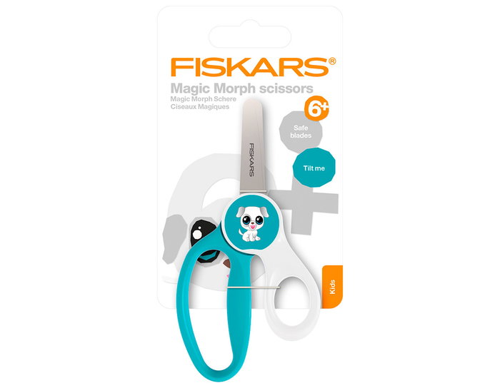 Fiskars Ciseaux pour enfants 6+ bouts ronds 13cm - Bleu et Blanc - Petit Chien Fiskars Ciseaux pour enfants 6+ bouts ronds 13cm - Bleu et Blanc - Petit Chien