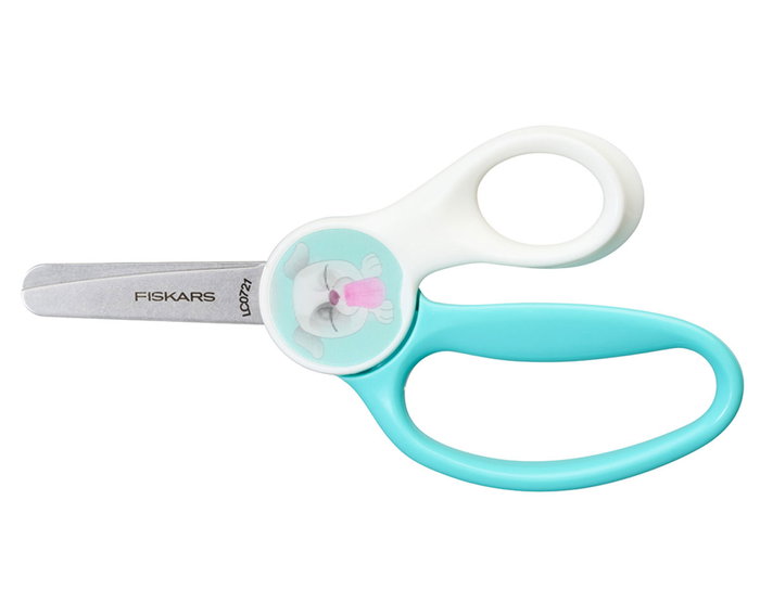 Fiskars Ciseaux pour enfants 6+ bouts ronds 13cm - Bleu et Blanc - Petit Chien Fiskars Ciseaux pour enfants 6+ bouts ronds 13cm - Bleu et Blanc - Petit Chien