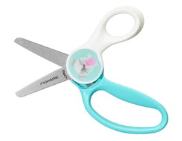 Fiskars Ciseaux pour enfants 6+ bouts ronds 13cm - Bleu et Blanc - Petit Chien