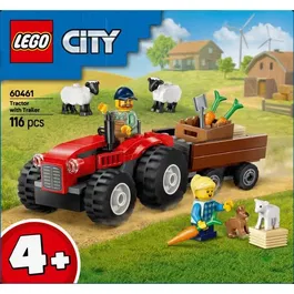 Lego City - Tracteur agricole rouge avec remorque et animaux de la ferme - Set de construction 60461 - Jeu pour enfants dès 4 ans