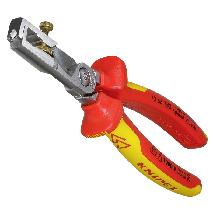 Knipex Pinces à dénuder StriX avec fonction de coupe de câble 13 66 180 Knipex Pinces à dénuder StriX avec fonction de coupe de câble 13 66 180