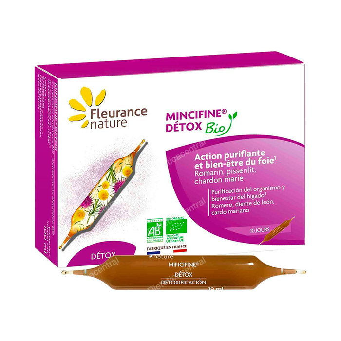 Fleurance Nature Mincifine® Detox 10 Ampoules Détox 10 Jours – Complément Alimentaire Bio Drainant Purifiant Fleurance Nature Mincifine® Detox 10 Ampoules Détox 10 Jours – Complément Alimentaire Bio Drainant Purifiant