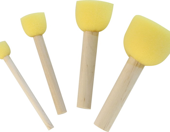 Kreul Set de 4 pinceaux en mousse synthétique ronds