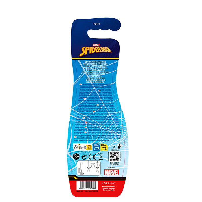 Marvel Brosse à dents électrique SPIDERMAN avec 1 tête de brosse