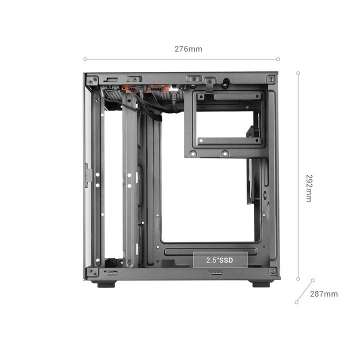 Mars Gaming MC-CUBE Boîtier PC Mini Tour Cube Noir, MicroATX/Mini-ITX, Vitre Trempée, ARGB, USB-C 3.0
