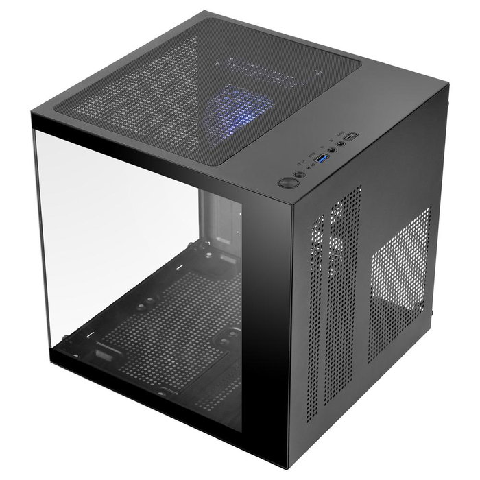 Mars Gaming MC-CUBE Boîtier PC Mini Tour Cube Noir, MicroATX/Mini-ITX, Vitre Trempée, ARGB, USB-C 3.0