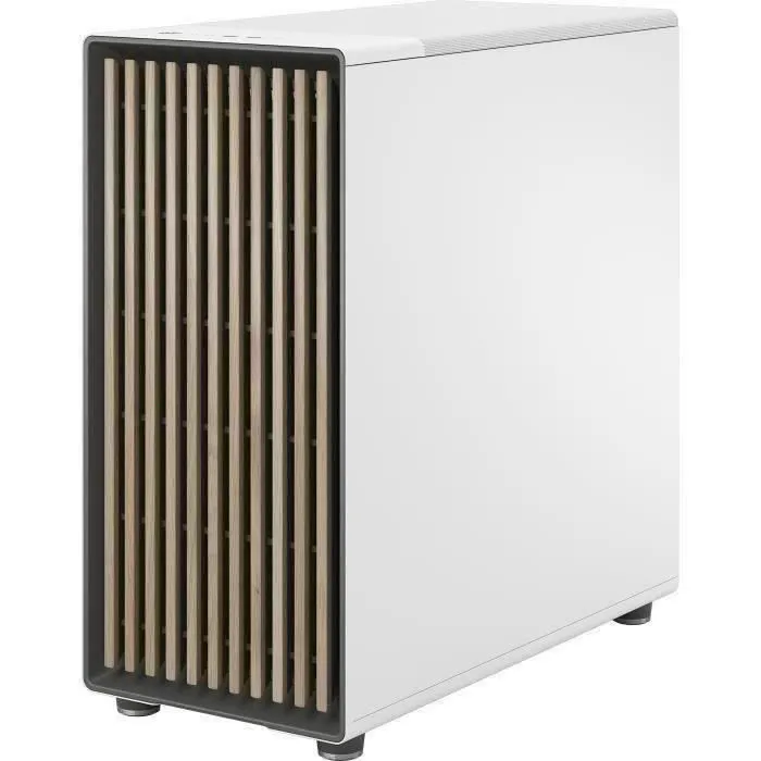 Fractal Design North XL Chalk White TG Clear FD-C-NOR1X-04 - Boîtier PC E-ATX - Design élégant en bois et alliage avec 3 ventilateurs 140mm PWM