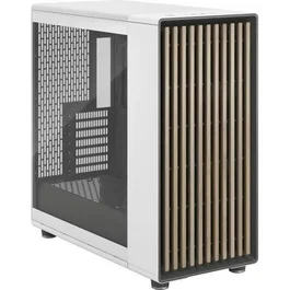 Fractal Design North XL Chalk White TG Clear FD-C-NOR1X-04 - Boîtier PC E-ATX - Design élégant en bois et alliage avec 3 ventilateurs 140mm PWM