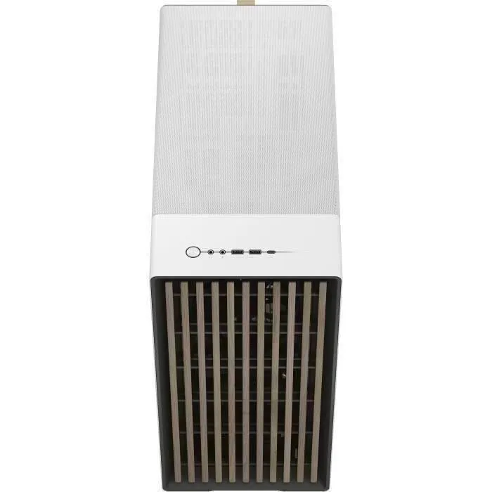 Fractal Design North XL Chalk White TG Clear FD-C-NOR1X-04 - Boîtier PC E-ATX - Design élégant en bois et alliage avec 3 ventilateurs 140mm PWM