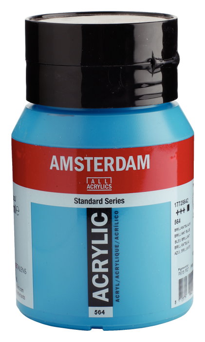 Amsterdam Amsterdam Standard Series Peinture Acrylique Bleu Brillant 564, 500 ml Amsterdam Amsterdam Standard Series Peinture Acrylique Bleu Brillant 564, 500 ml