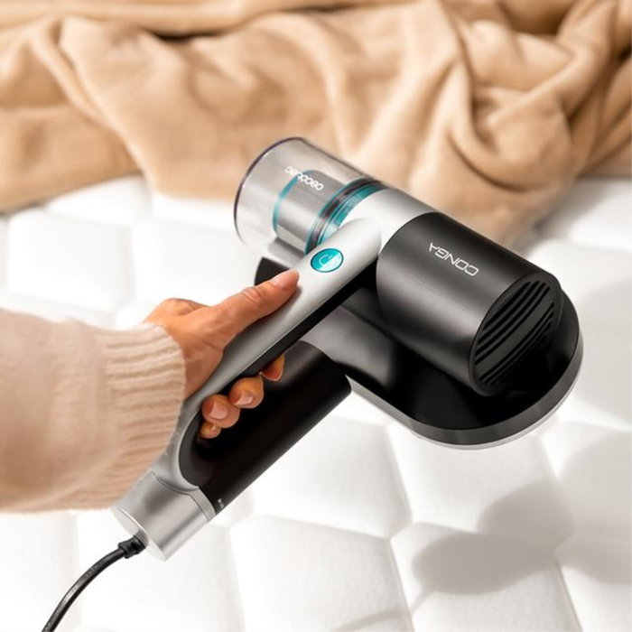 Cecotec Conga Rockstar 3000 Aspirateur à Matelas et Tissus d'ameublement 300W 10kPa avec lumière UV-C et brosse motorisée, noir/argent/turquoise